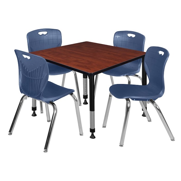 Regency Tables > Height Adjustable > Square Table & Chair Sets, 30 W, 30 L, 23-35 H, Cherry TB3636CHAPBK40NV - main